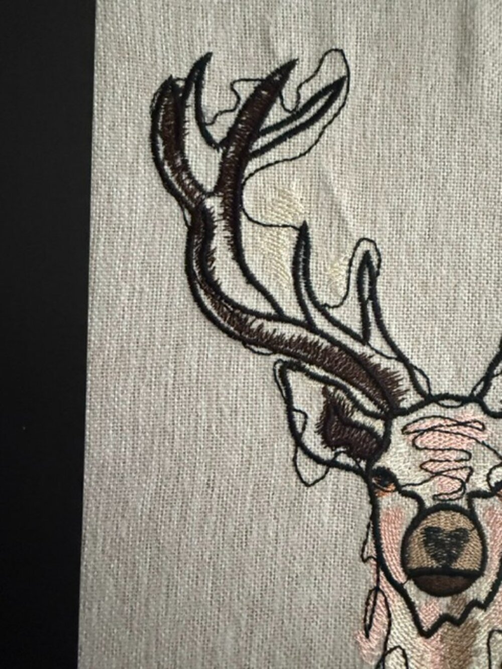 Homemade Deer Embroidered Framed Art 11X14 - Picture 3 of 6